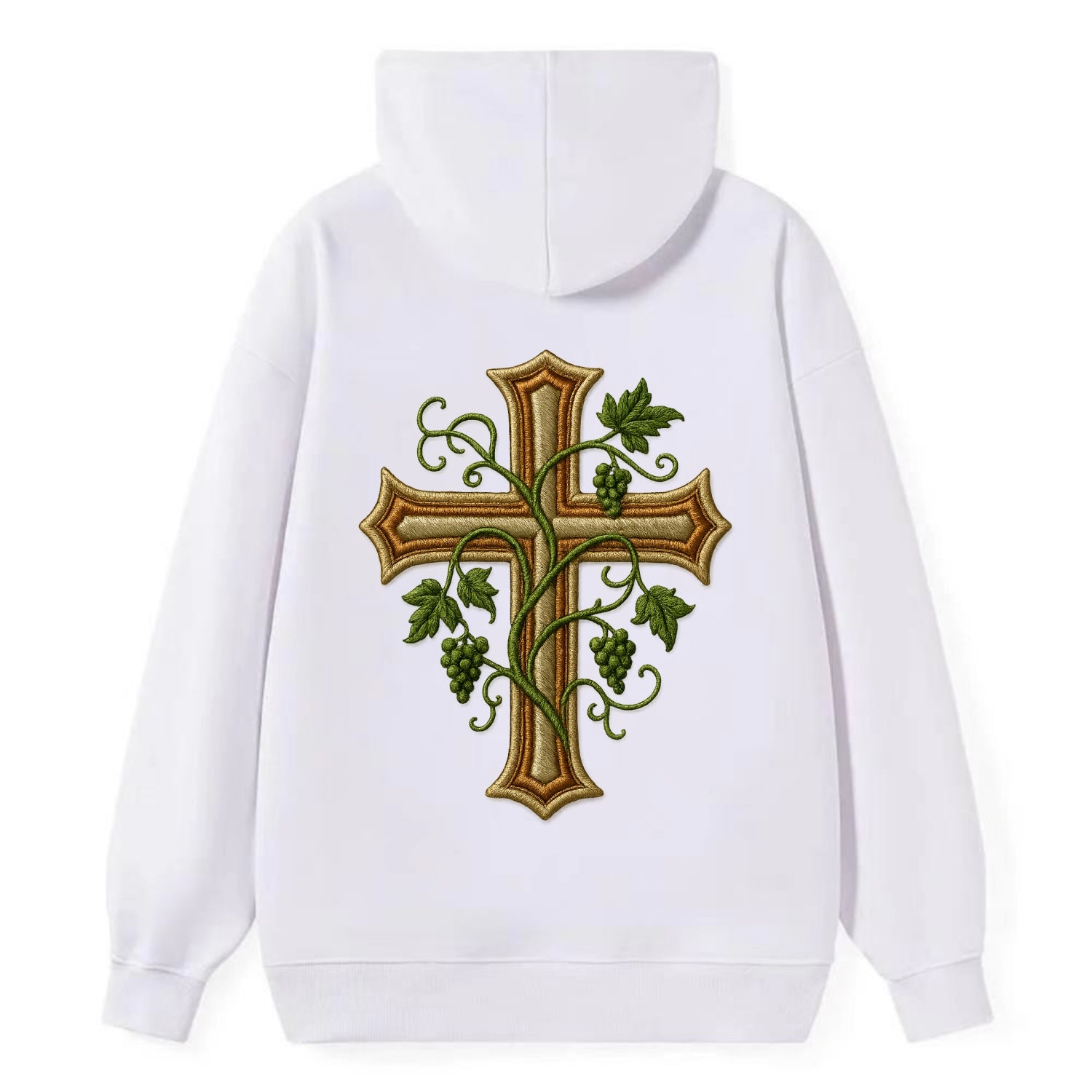 Vine Cross  - Classic Pullover Hoodie - White