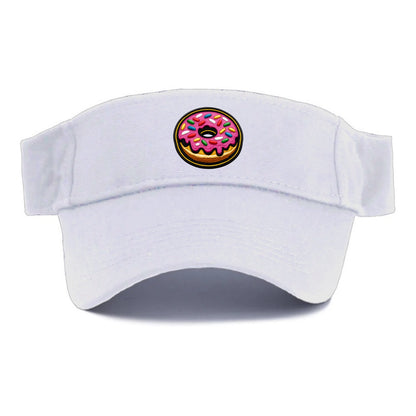 DONUT SPRINKLES - glazed donut with sprinkles in pink and rainbow , sweet treat - Visor - White