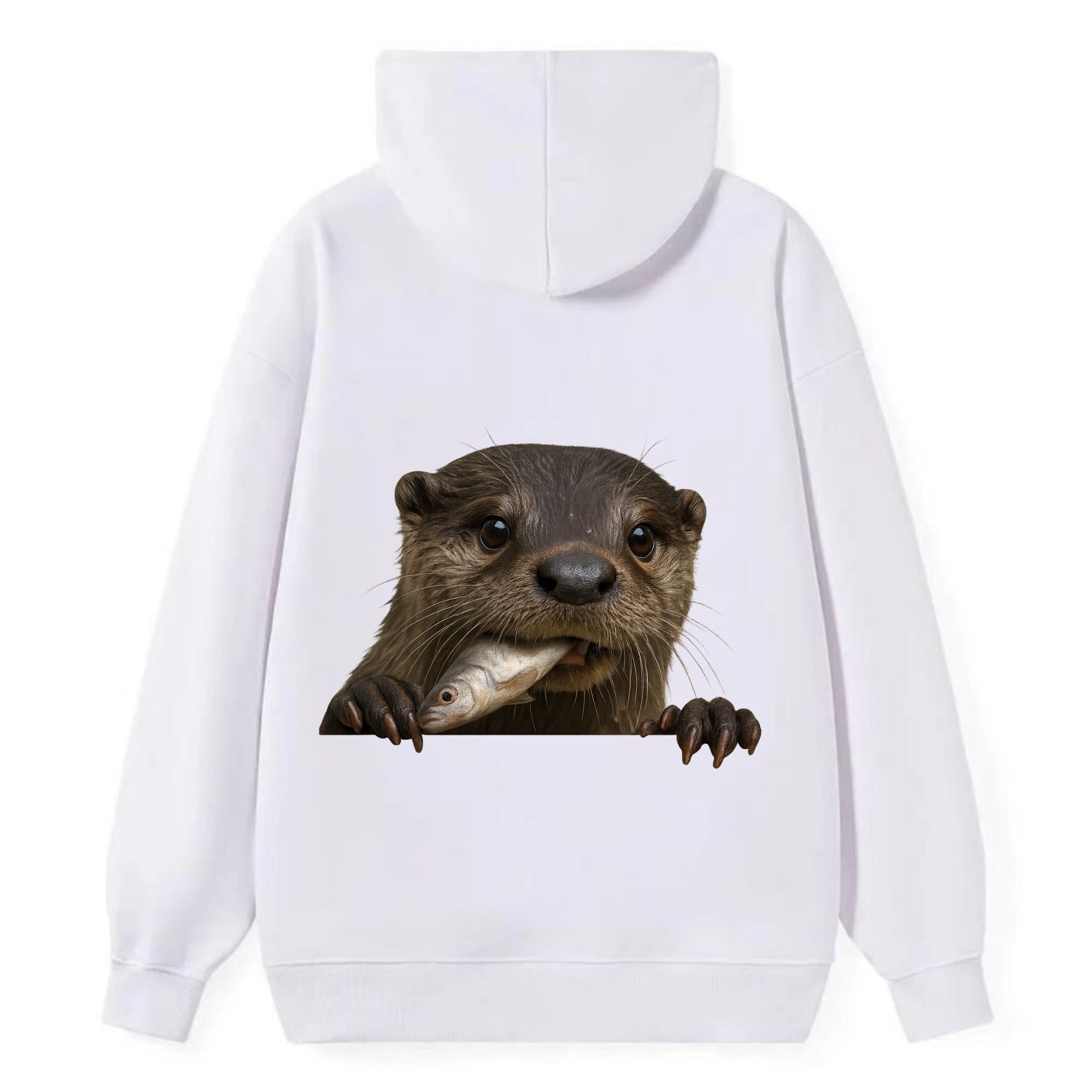 River Otter  - Classic Pullover Hoodie - White