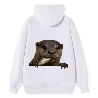 River Otter  - Classic Pullover Hoodie - White