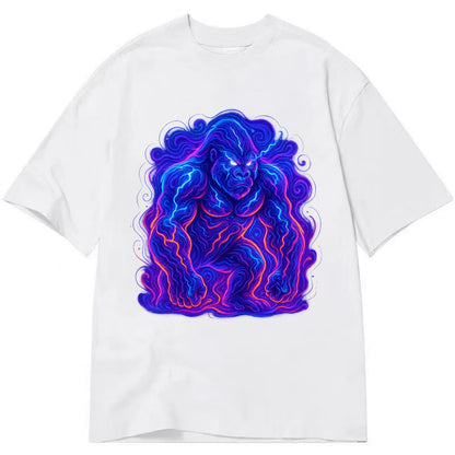 Mighty gorilla with electricity flowing through defined muscles, lightning bolt - Classic T-shirt - White