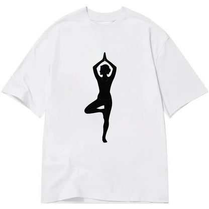 Yogi in tree pose silhouette - Classic T-shirt - White