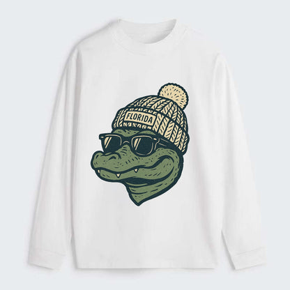 Gainesville Gator wearing Florida beanie - Classic Long Sleeve Shirt - White