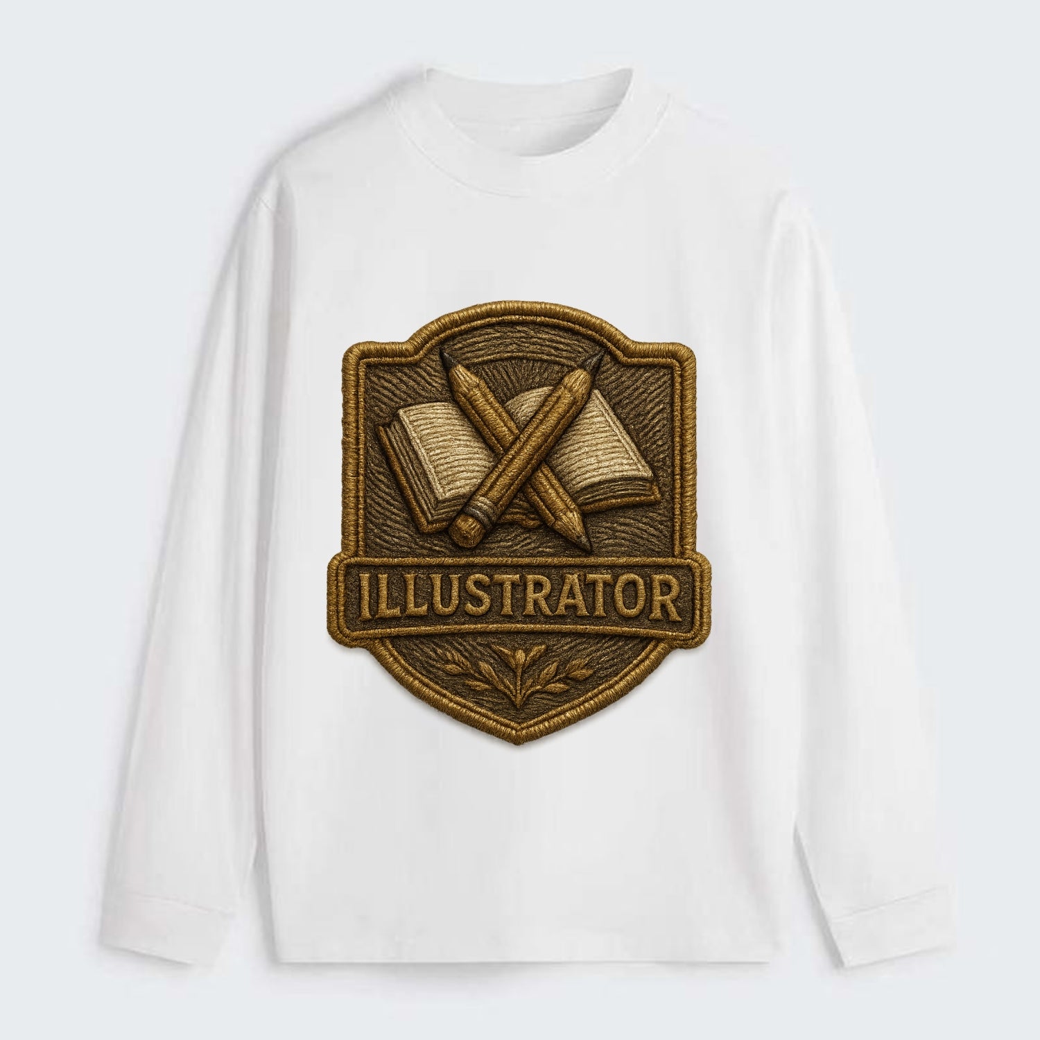 Pencils and sketchbook - illustrator badge - Classic Long Sleeve Shirt - White