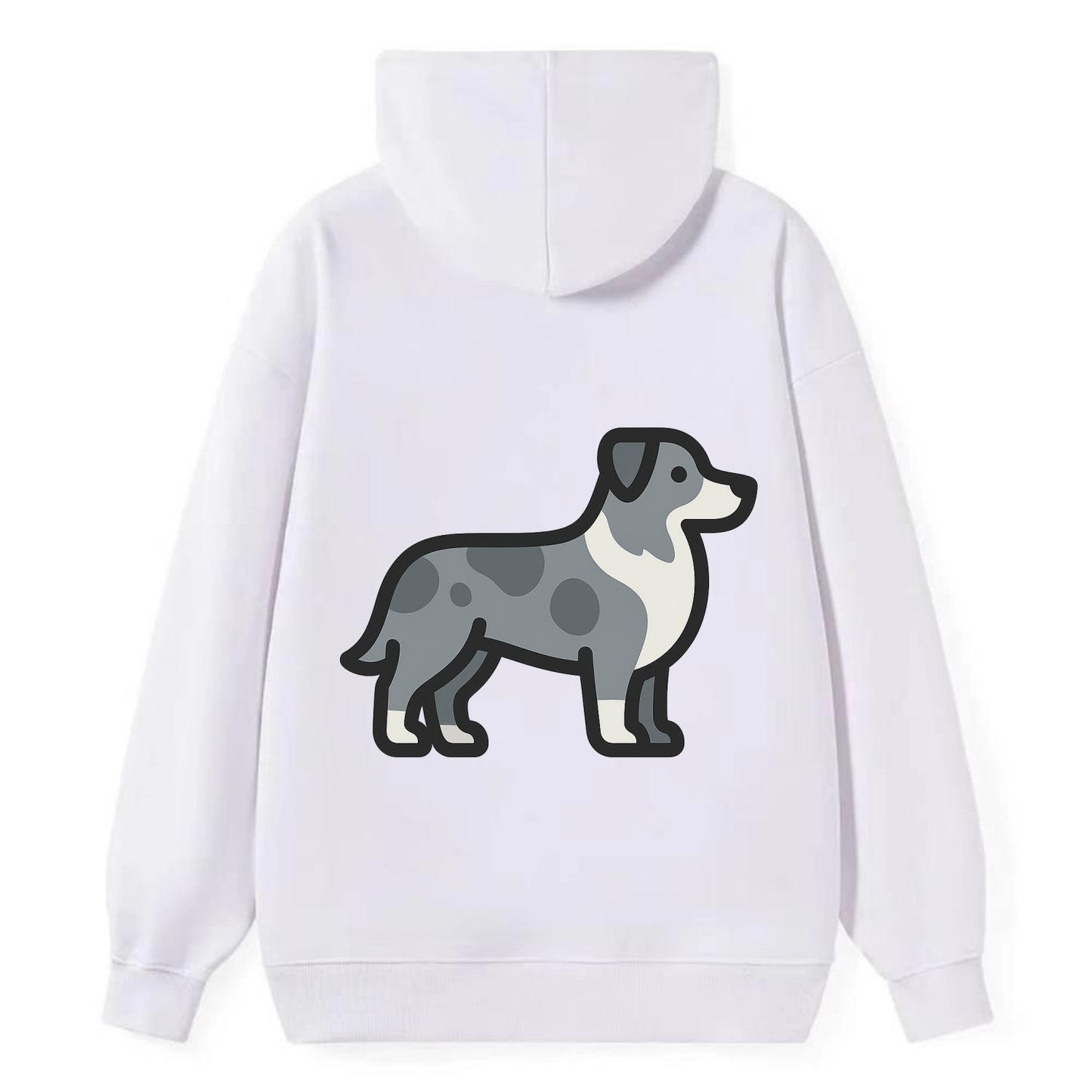 Australian Shepherd - Blue merle flat side profile - Classic Pullover Hoodie - White