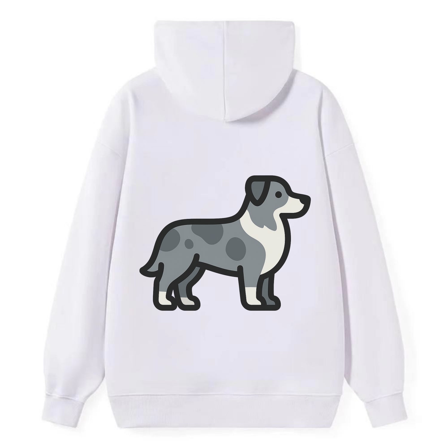 Australian Shepherd - Blue merle flat side profile - Classic Pullover Hoodie - White