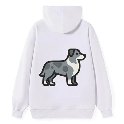Australian Shepherd - Blue merle flat side profile - Classic Pullover Hoodie - White