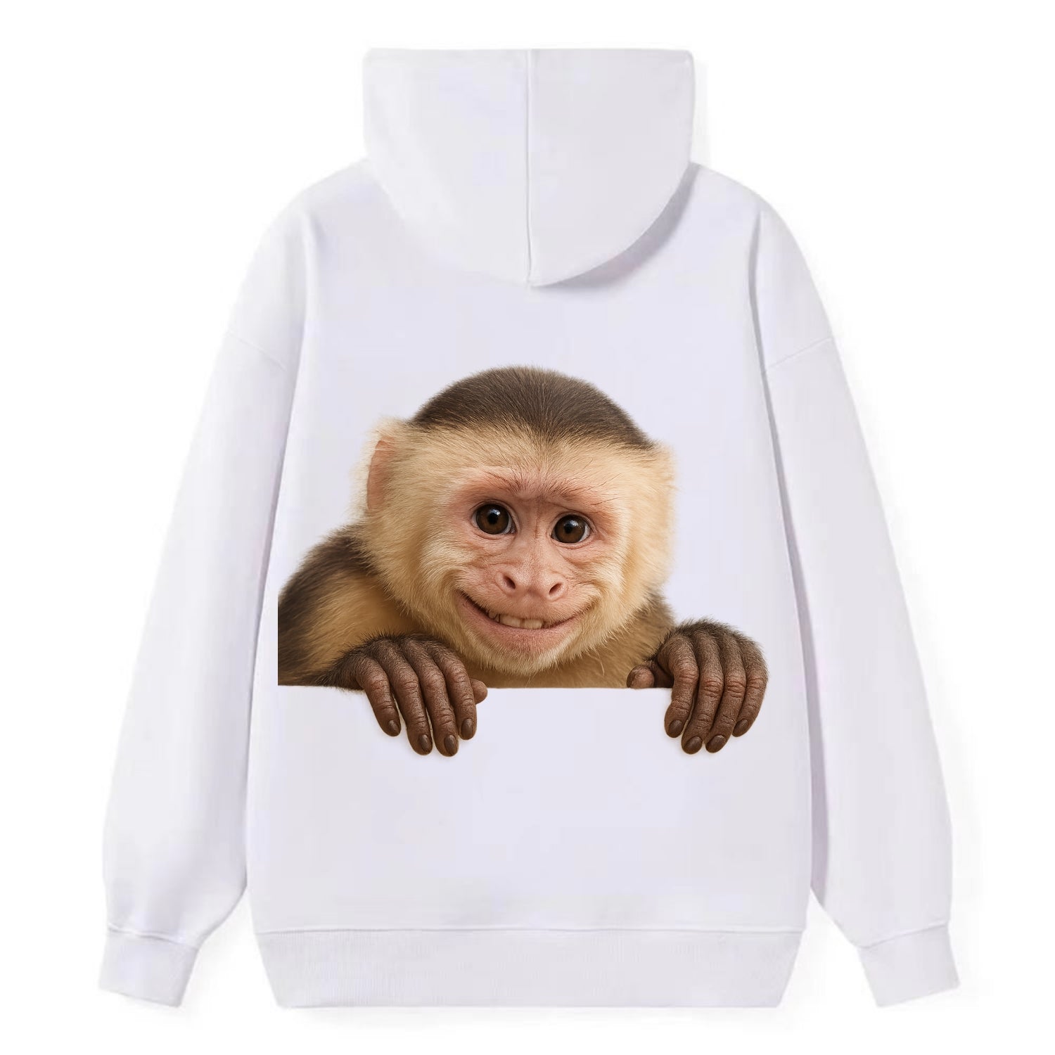Capuchin Monkey  - Classic Pullover Hoodie - White