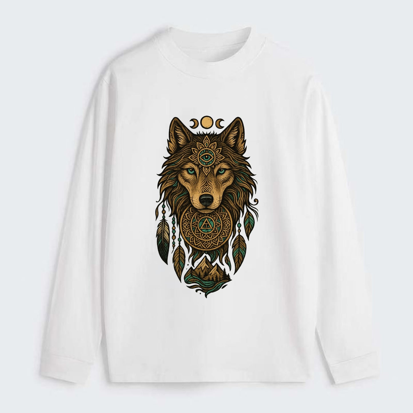 Tattoo Wolf Flash  - Classic Long Sleeve Shirt - White