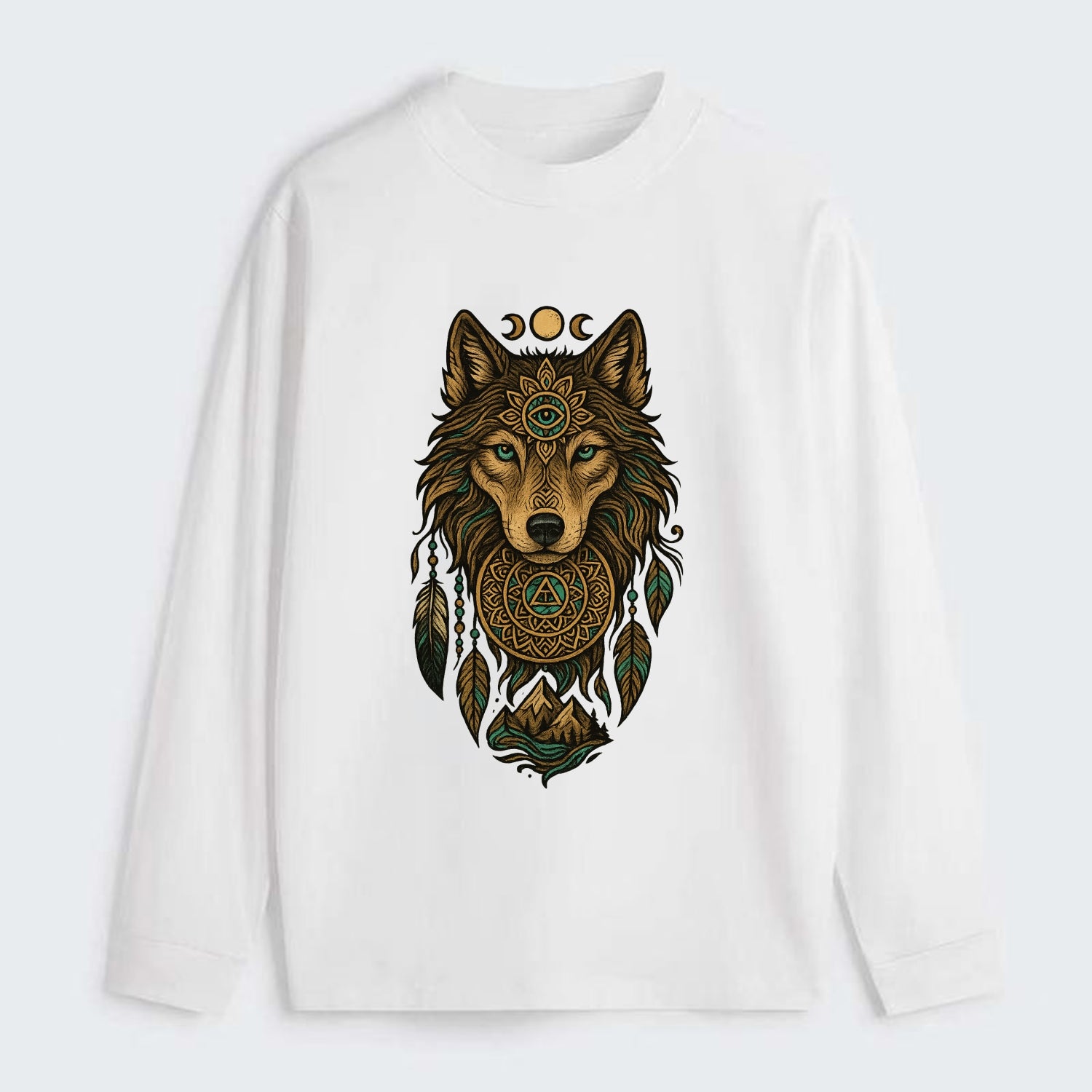Tattoo Wolf Flash  - Classic Long Sleeve Shirt - White