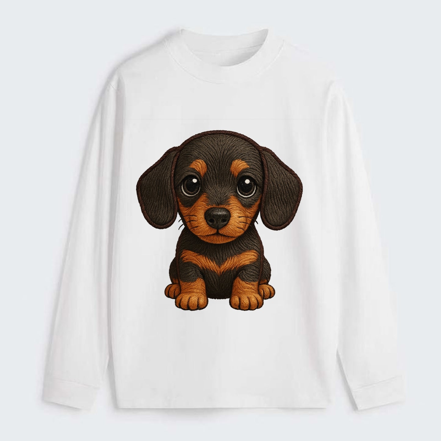 Baby Dachshund Puppy - long body, short legs, floppy ears, curious - Classic Long Sleeve Shirt - White