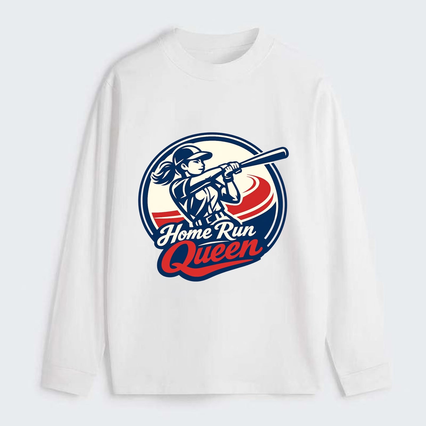 Feminine Power at Bat - Classic Long Sleeve Shirt - White