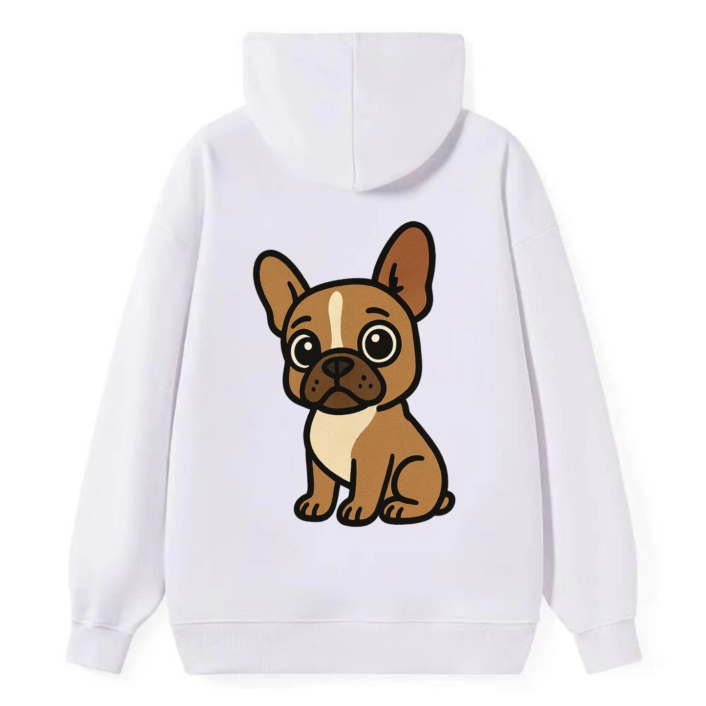 French Bulldog - Head tilt one ear up - Classic Pullover Hoodie - White