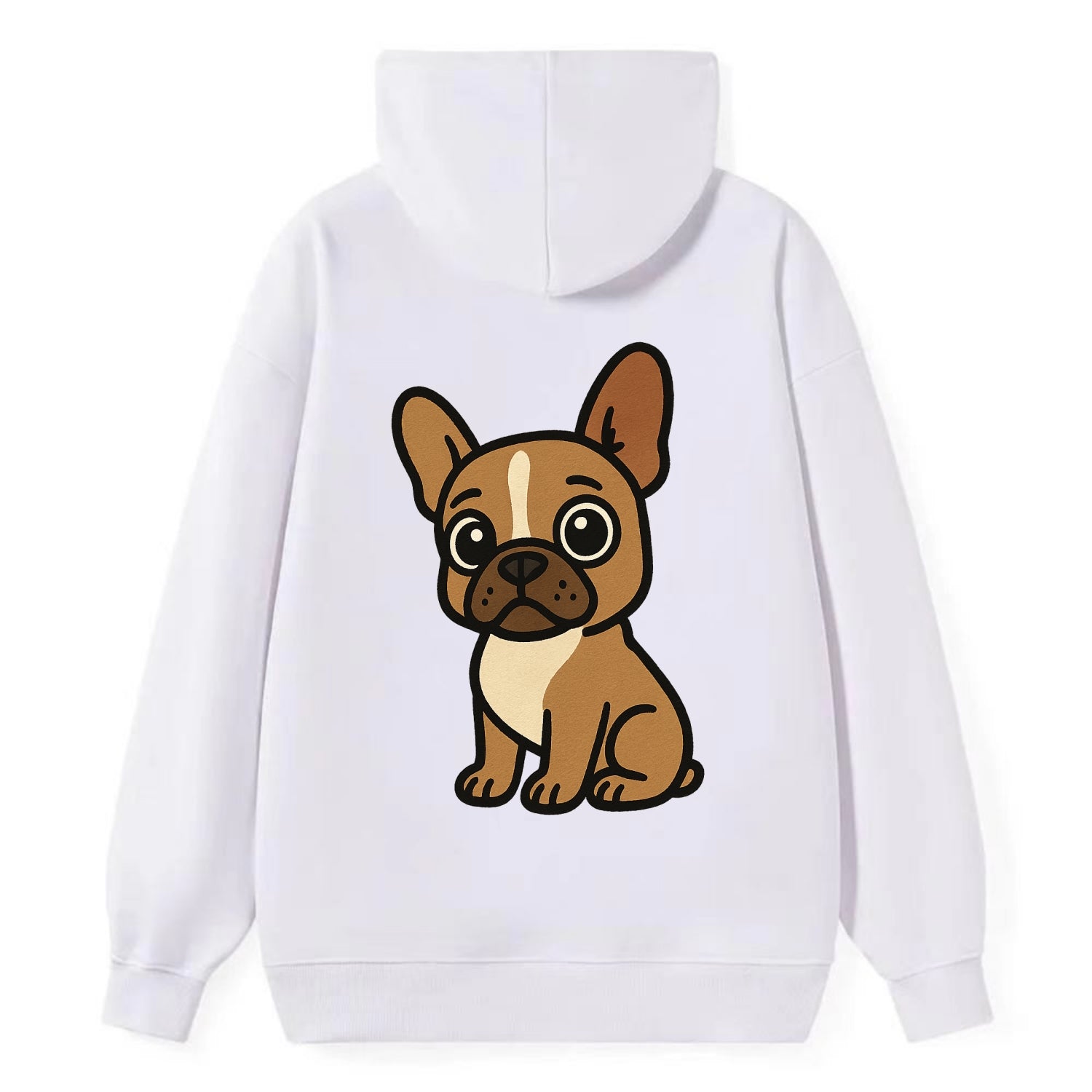 French Bulldog - Head tilt one ear up - Classic Pullover Hoodie - White