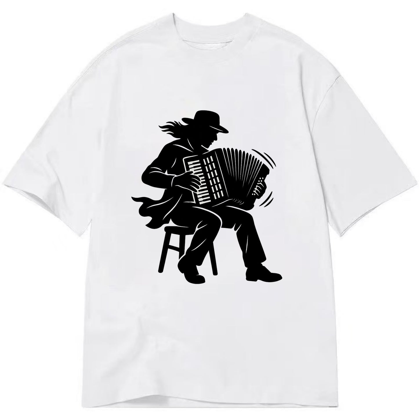 Accordion player street musician - Classic T-shirt - White