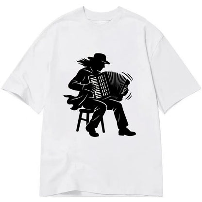 Accordion player street musician - Classic T-shirt - White