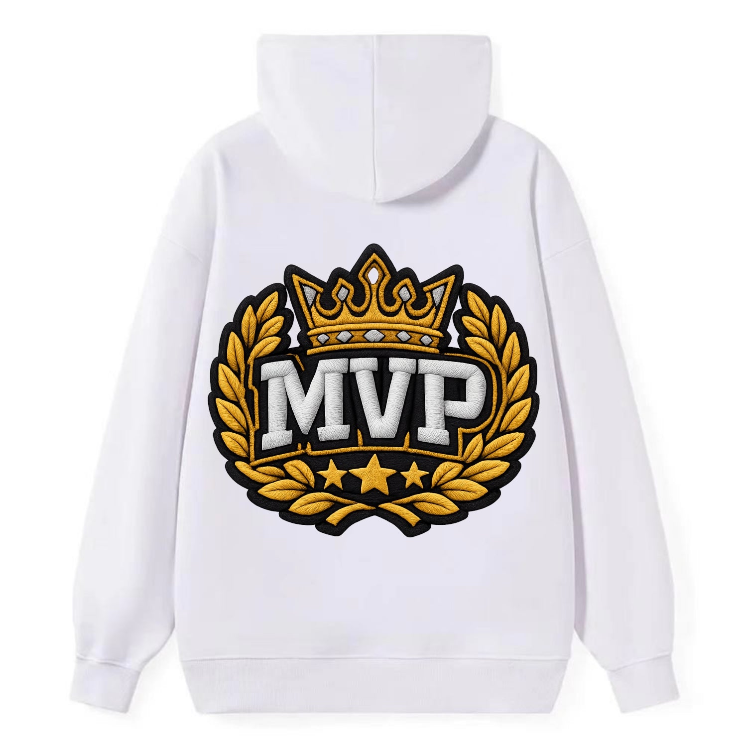 MVP CROWN - crown with laurels in gold , most valuable - Classic Pullover Hoodie - White