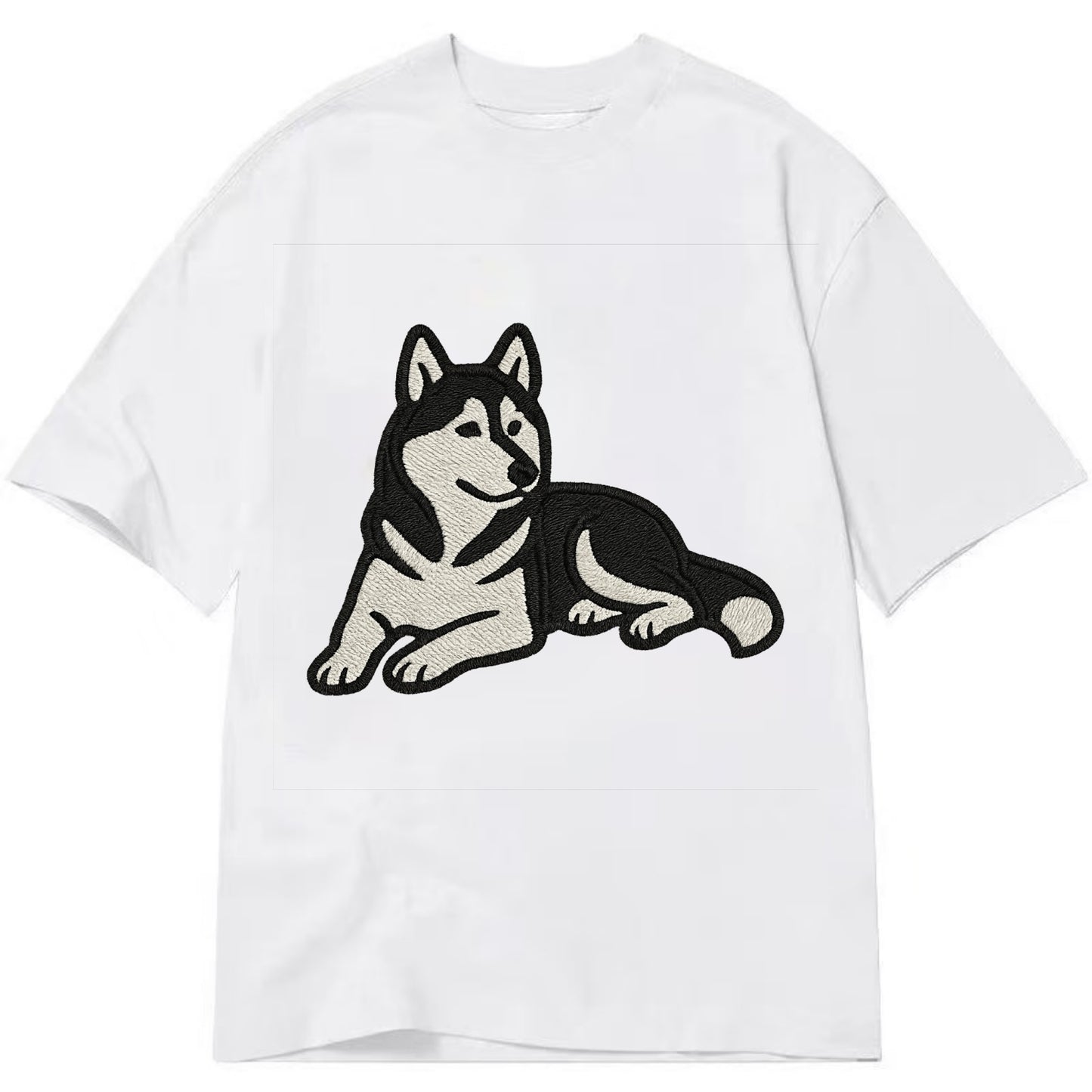 Siberian Husky - Black and white relaxed Classic T-shirt - White