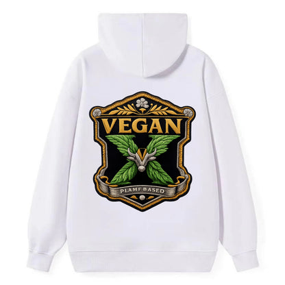 VEGAN X - plant-based symbol in green , animal rights - Classic Pullover Hoodie - White