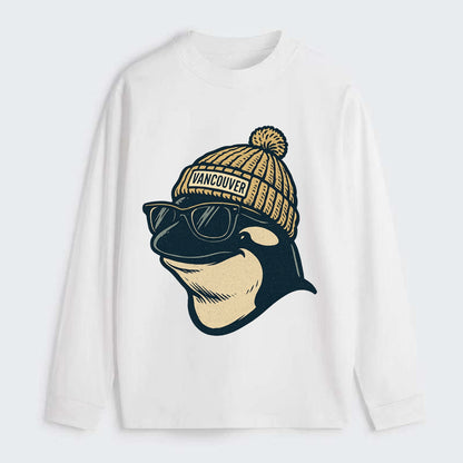 Vancouver Orca wearing Vancouver beanie - Classic Long Sleeve Shirt - White