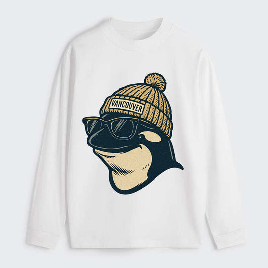 Vancouver Orca wearing Vancouver beanie - Classic Long Sleeve Shirt - White