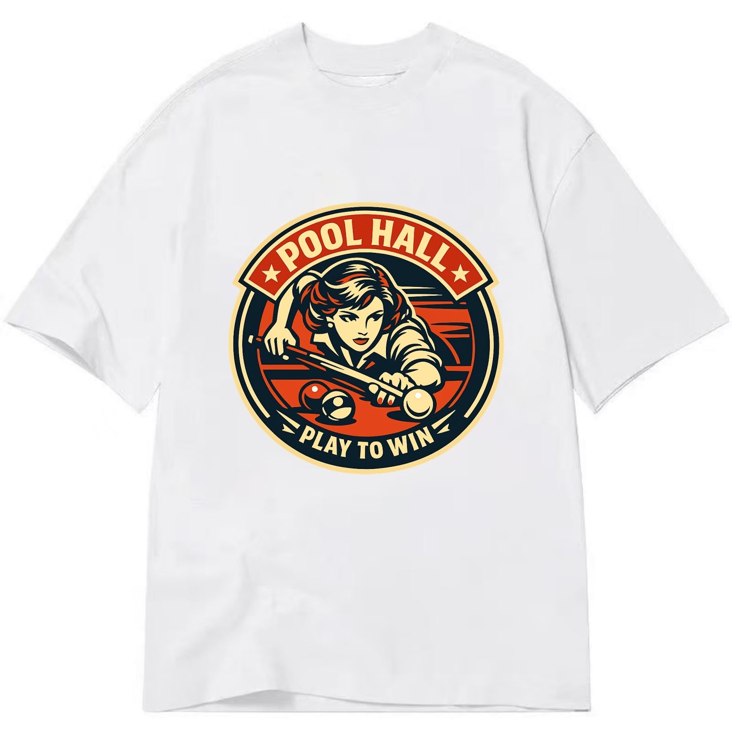 Cue Queen Emblem - Classic T-shirt - White