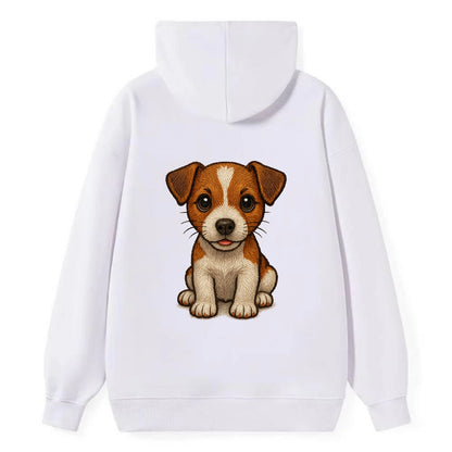 Baby Jack Russell Terrier Puppy - white with markings, alert ears, - Classic Pullover Hoodie - White