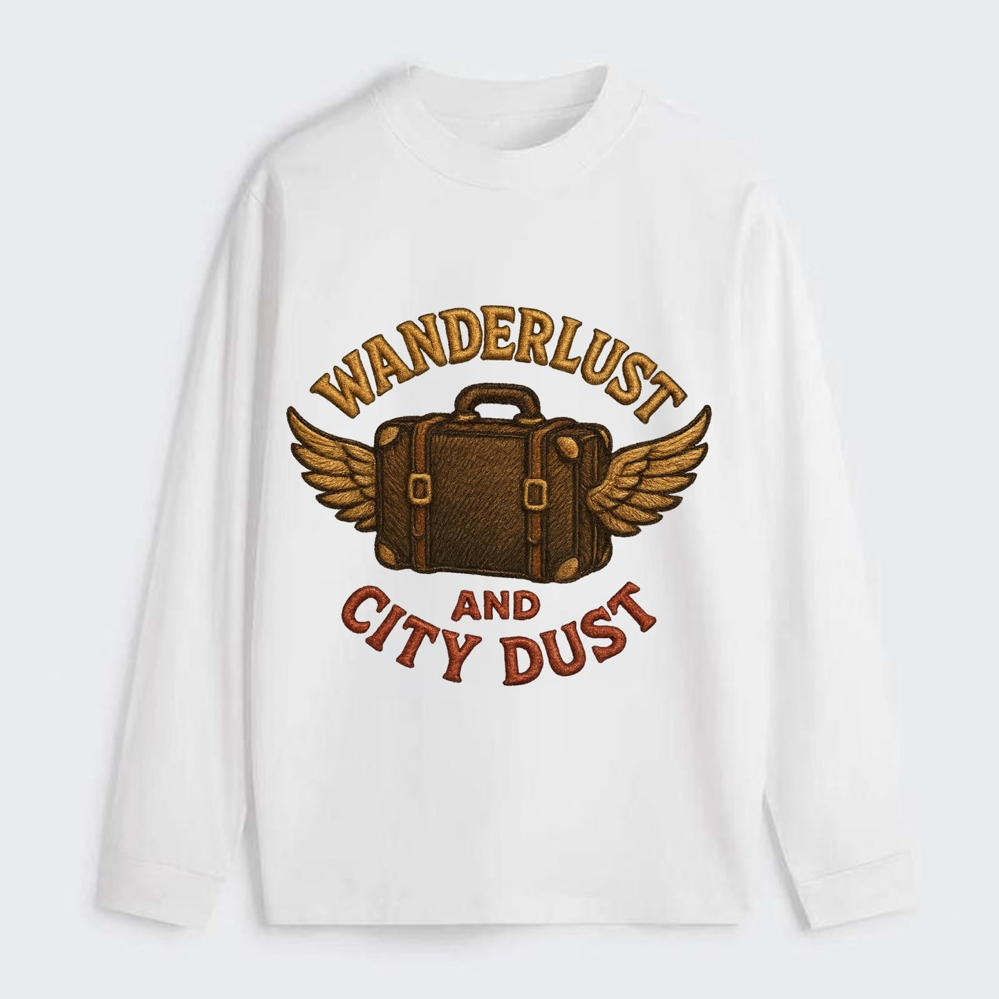 Wanderlust And City Dust  - Classic Long Sleeve Shirt - White
