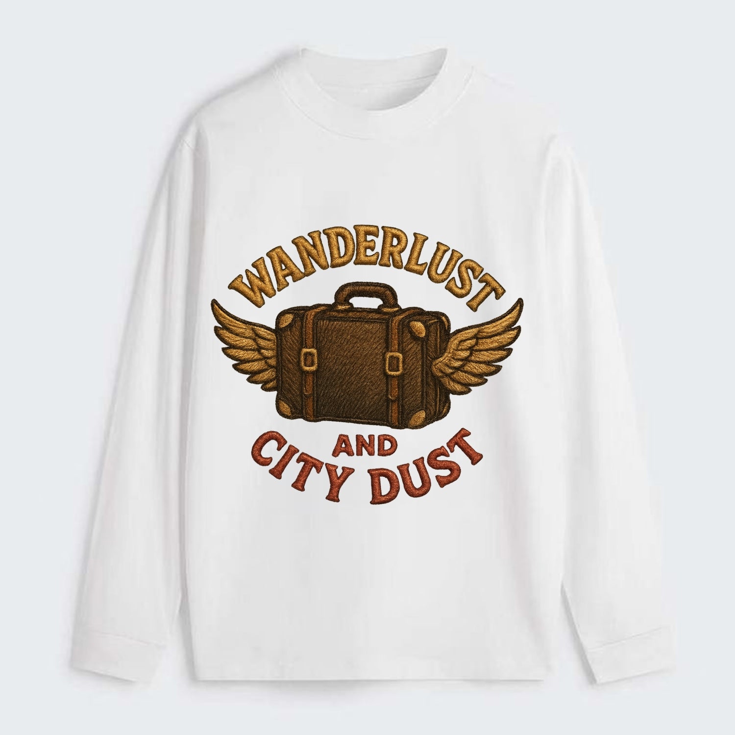 Wanderlust And City Dust  - Classic Long Sleeve Shirt - White