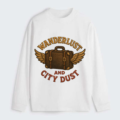 Wanderlust And City Dust  - Classic Long Sleeve Shirt - White