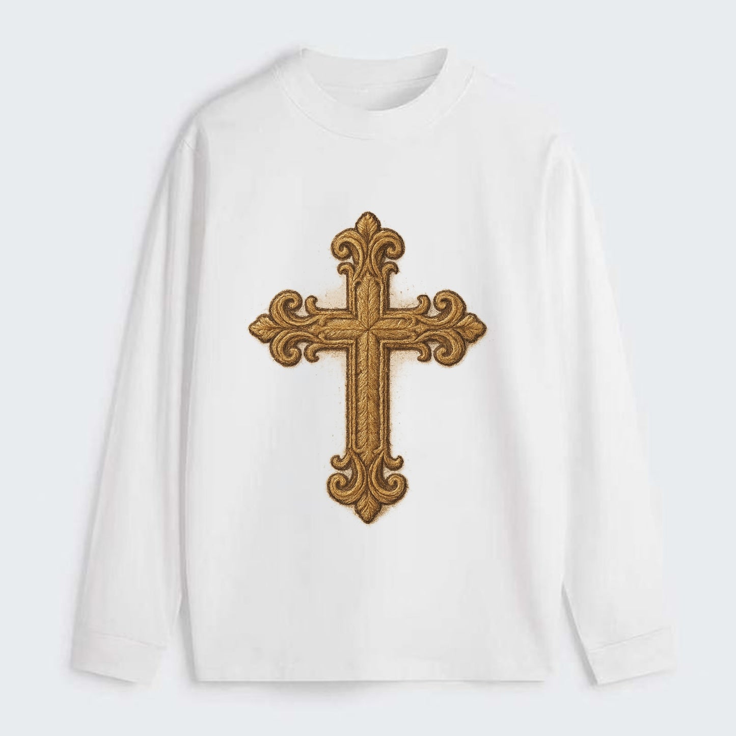 Baroque Cross  - Classic Long Sleeve Shirt - White