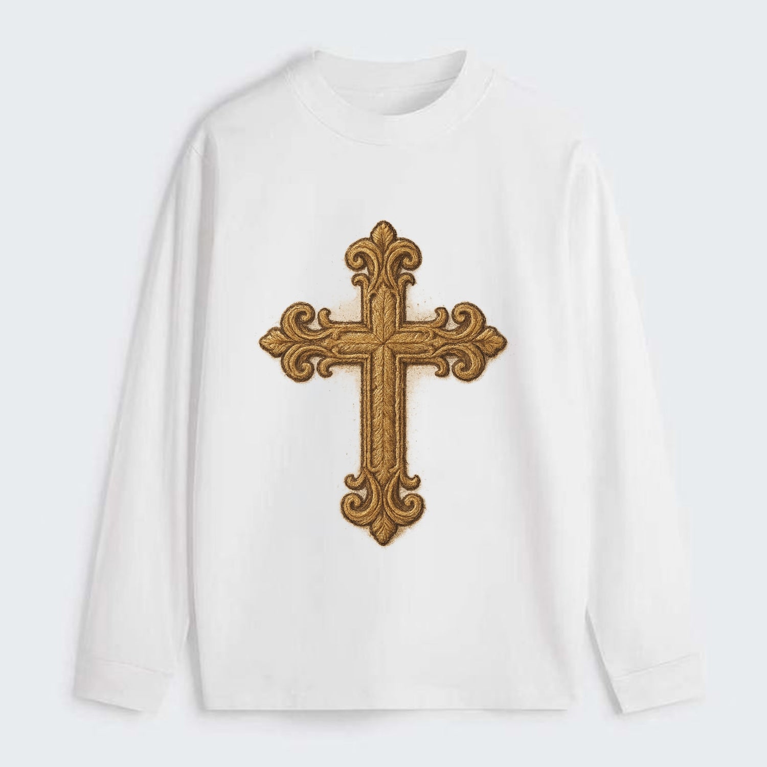 Baroque Cross  - Classic Long Sleeve Shirt - White