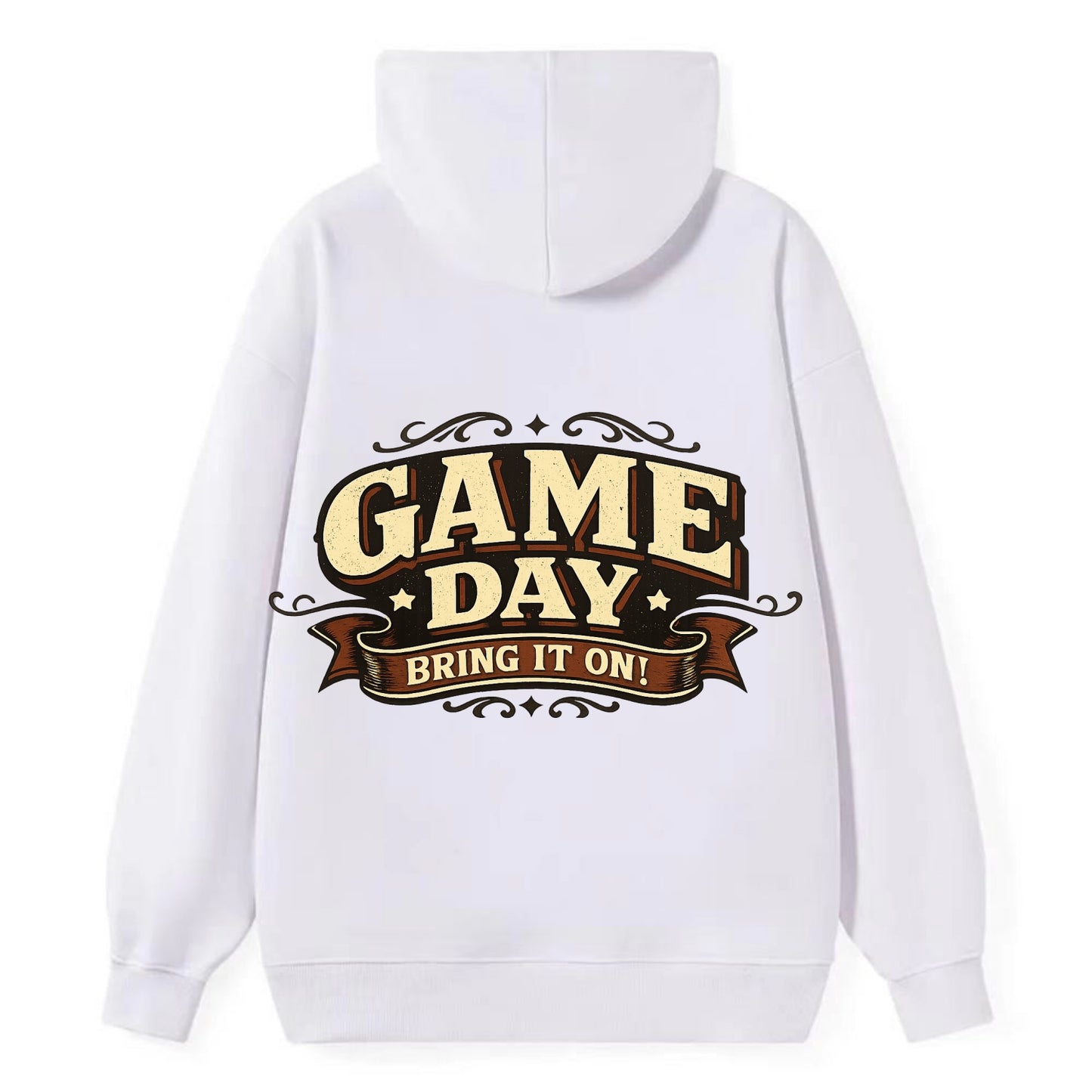 Bold typography design - "GAME DAY" - competition ready, bring it on - Classic Pullover Hoodie - White