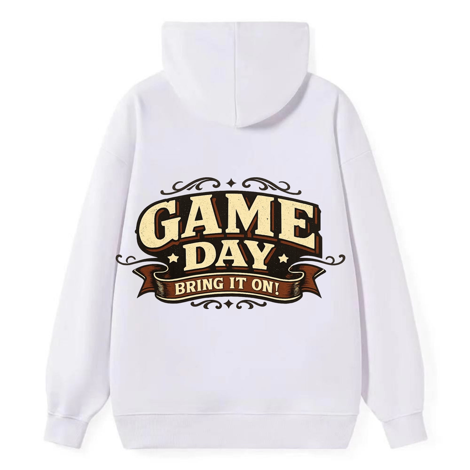 Bold typography design - "GAME DAY" - competition ready, bring it on - Classic Pullover Hoodie - White