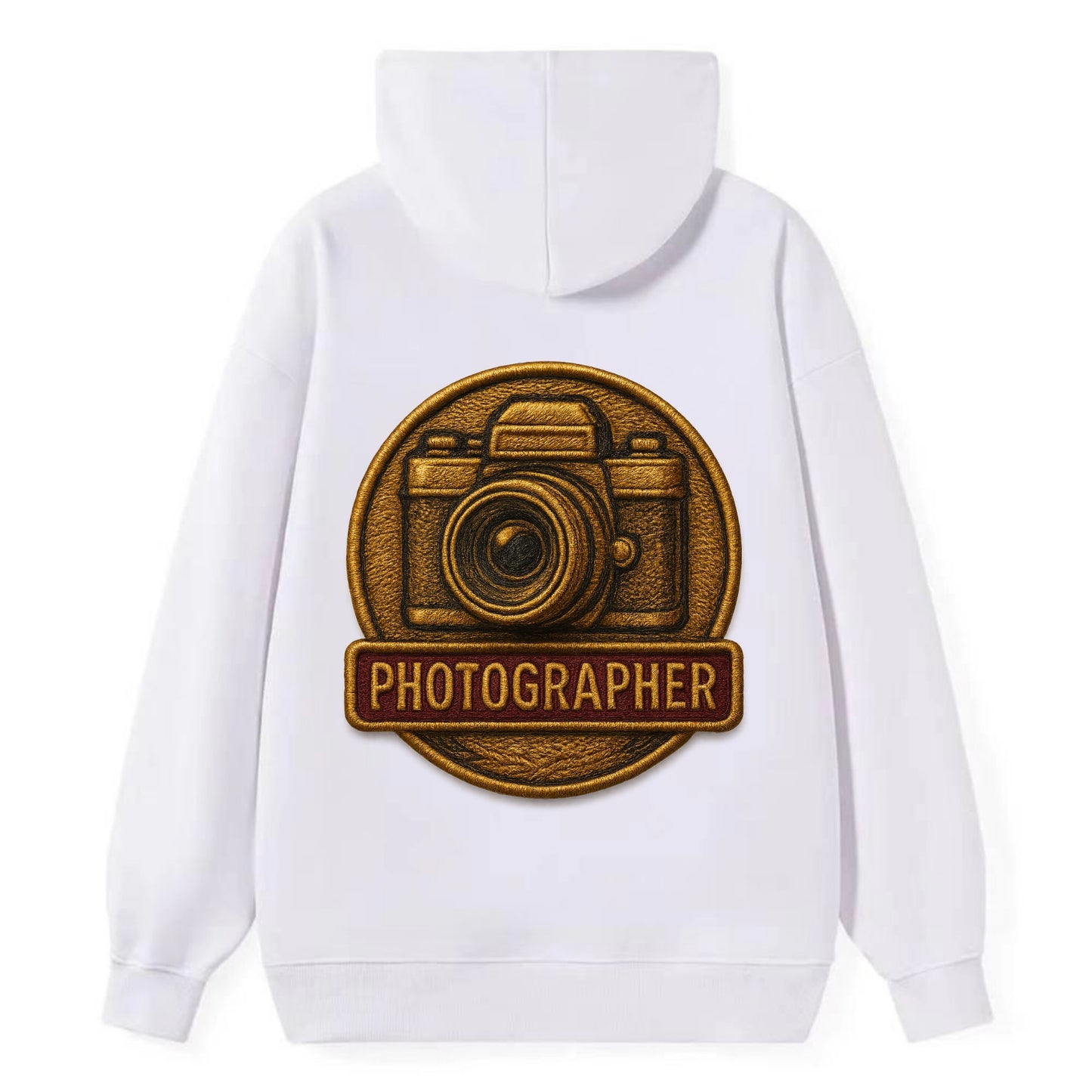 Camera with vintage lens - photographer badge - Classic Pullover Hoodie - White