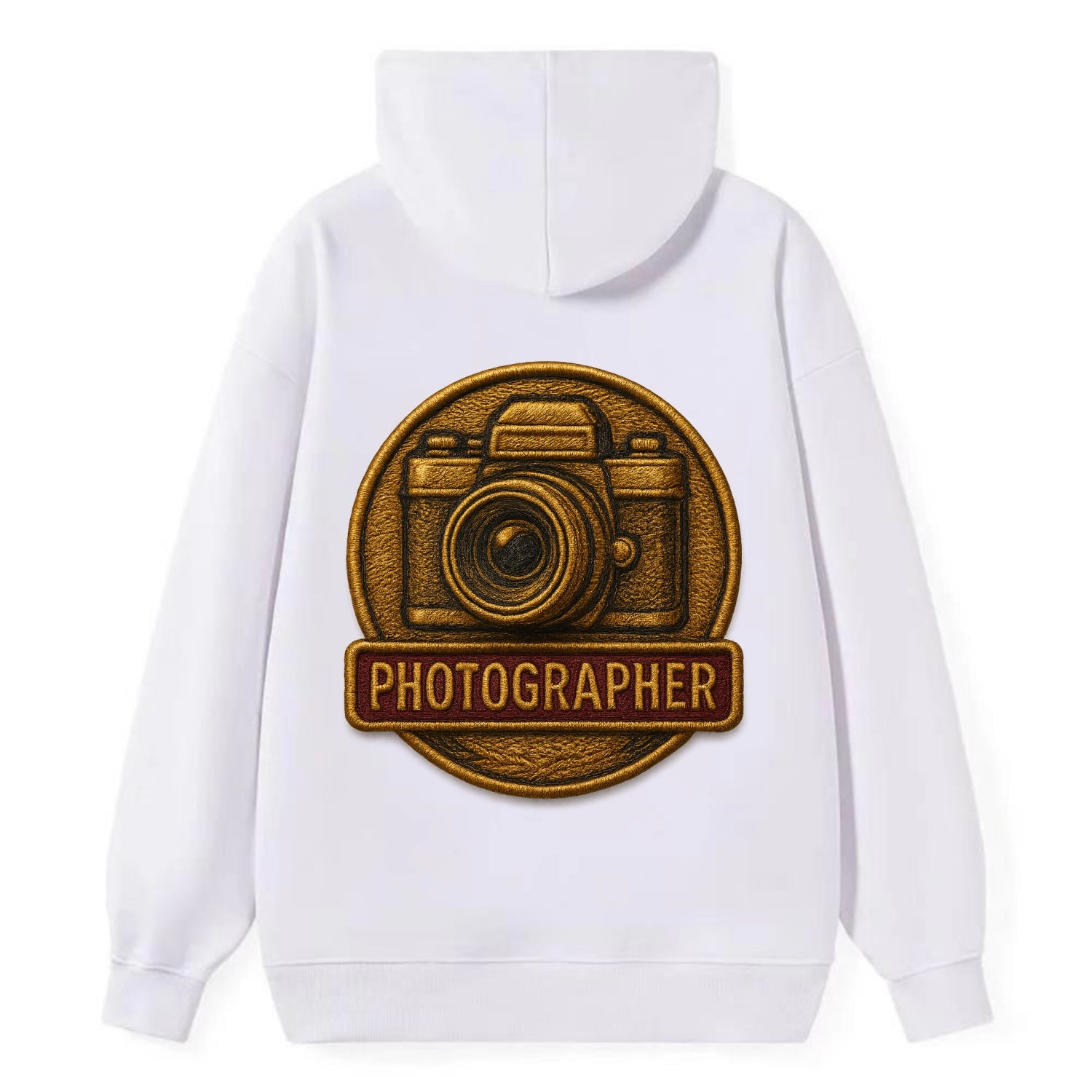 Camera with vintage lens - photographer badge - Classic Pullover Hoodie - White
