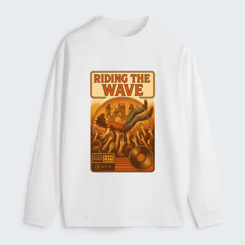 Crowd surfing at packed concert - Riding the Wave - concert energy - Classic Long Sleeve Shirt