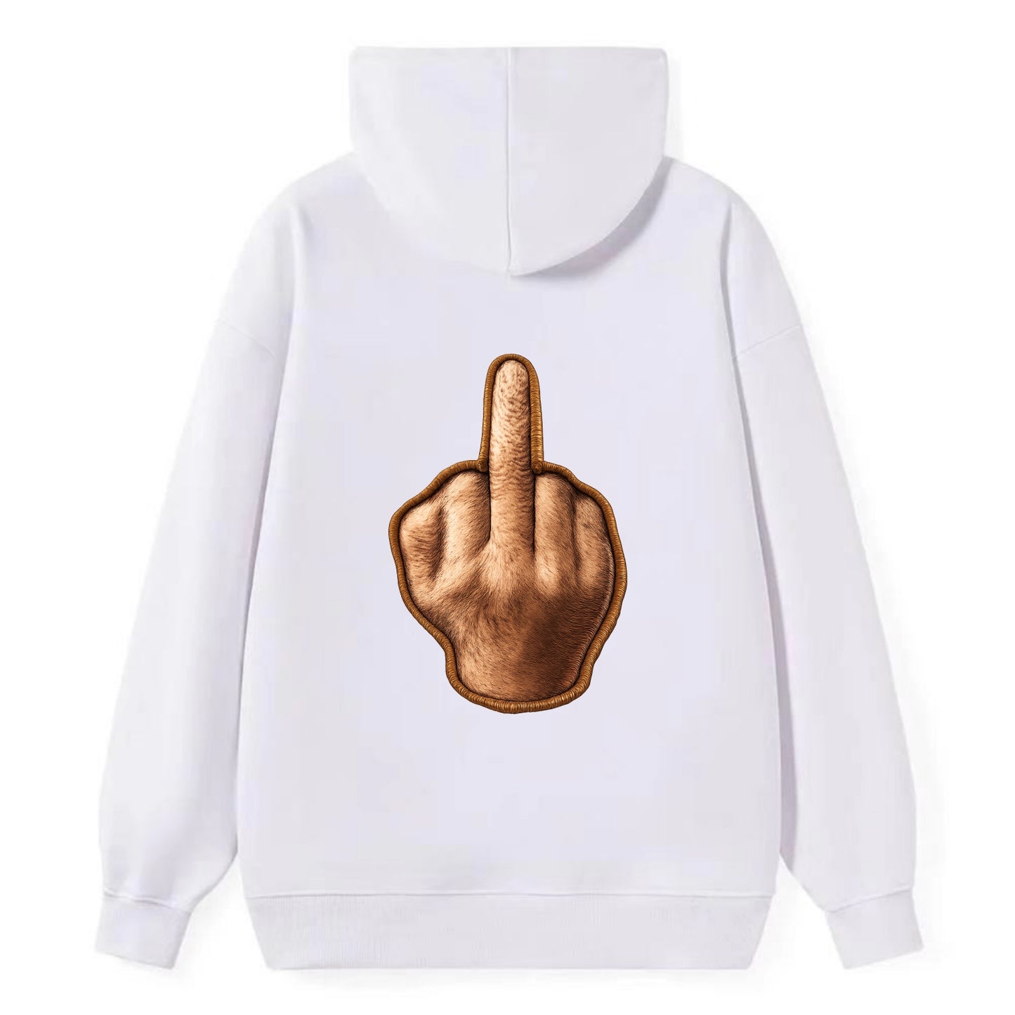 MIDDLE FINGER - hand gesture in skin tone , attitude - Classic Pullover Hoodie - White