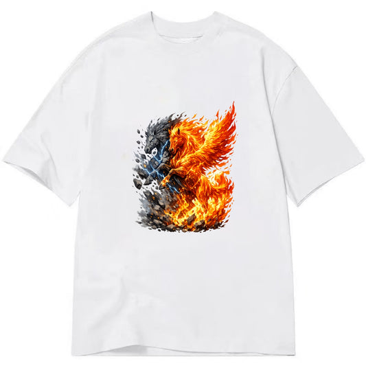 THUNDER FIRE | Horse combining lightning and flame | Electric fire | Storm energy - Classic T-shirt - White