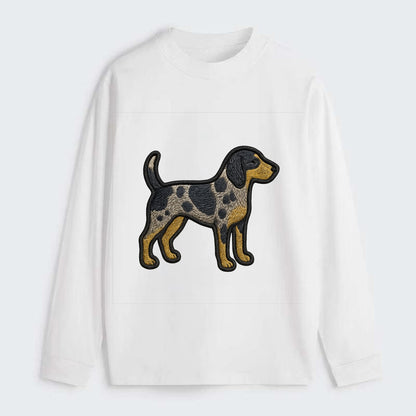 Bluetick Coonhound - Trendy spotted hound logo with prominent black - Classic Long Sleeve Shirt - White