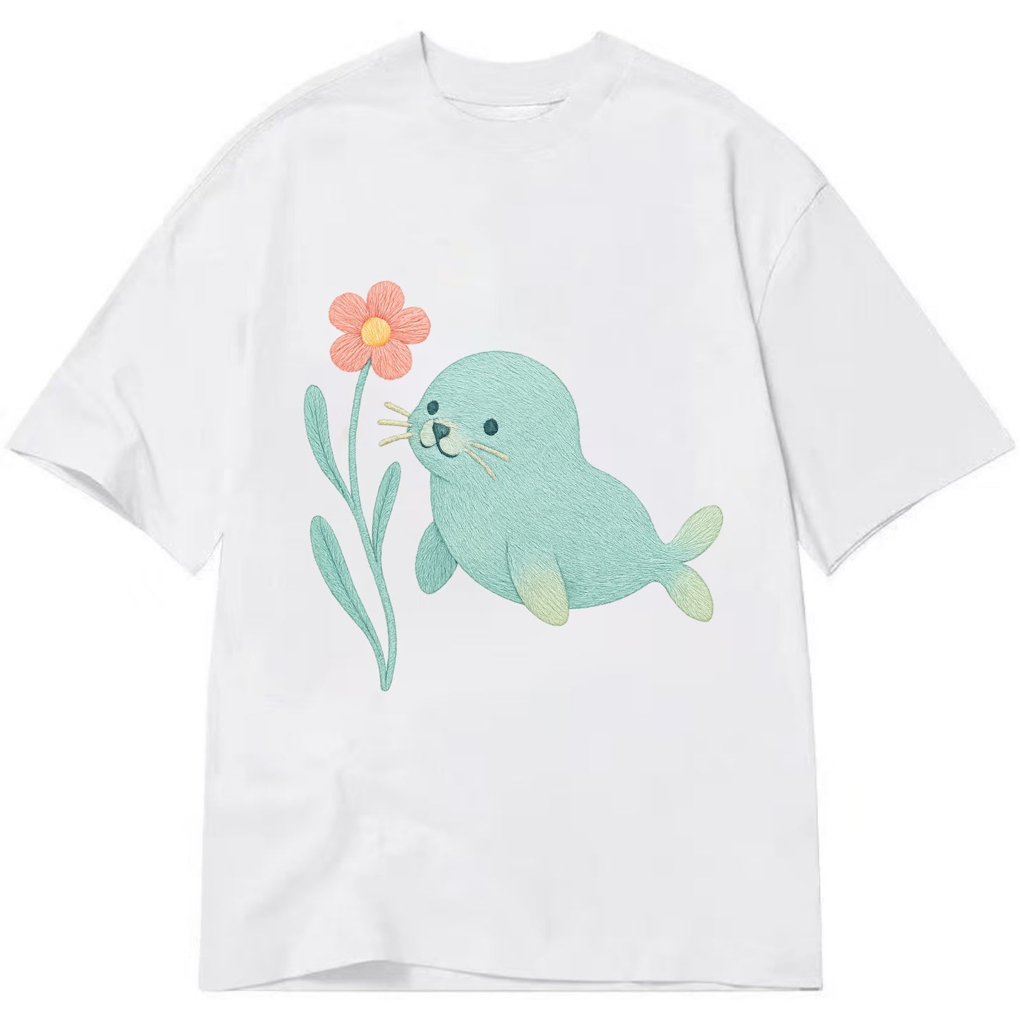Mint Seal Pup - Classic T-shirt - White