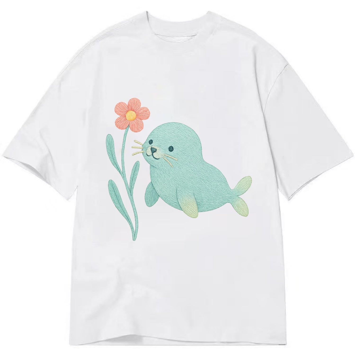 Mint Seal Pup - Classic T-shirt - White
