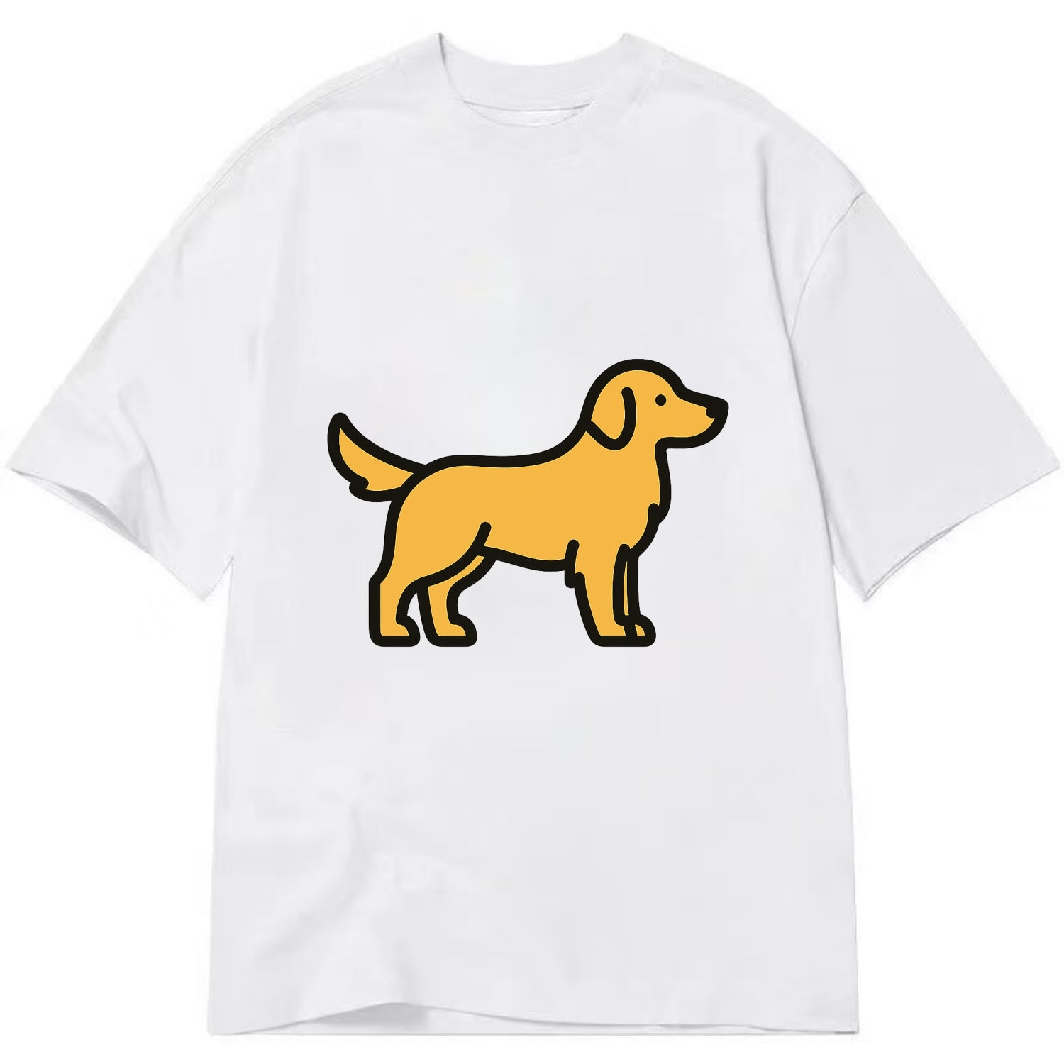 Golden Retriever - Golden colored flat side profile - Classic T-shirt - White