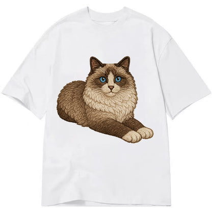 Ragdoll  relaxed lying down with head up Classic T-shirt - White