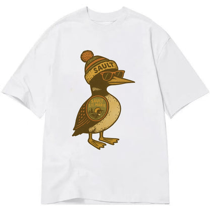 Sault Ste Marie Loon wearing Sault beani - Classic T-shirt - White