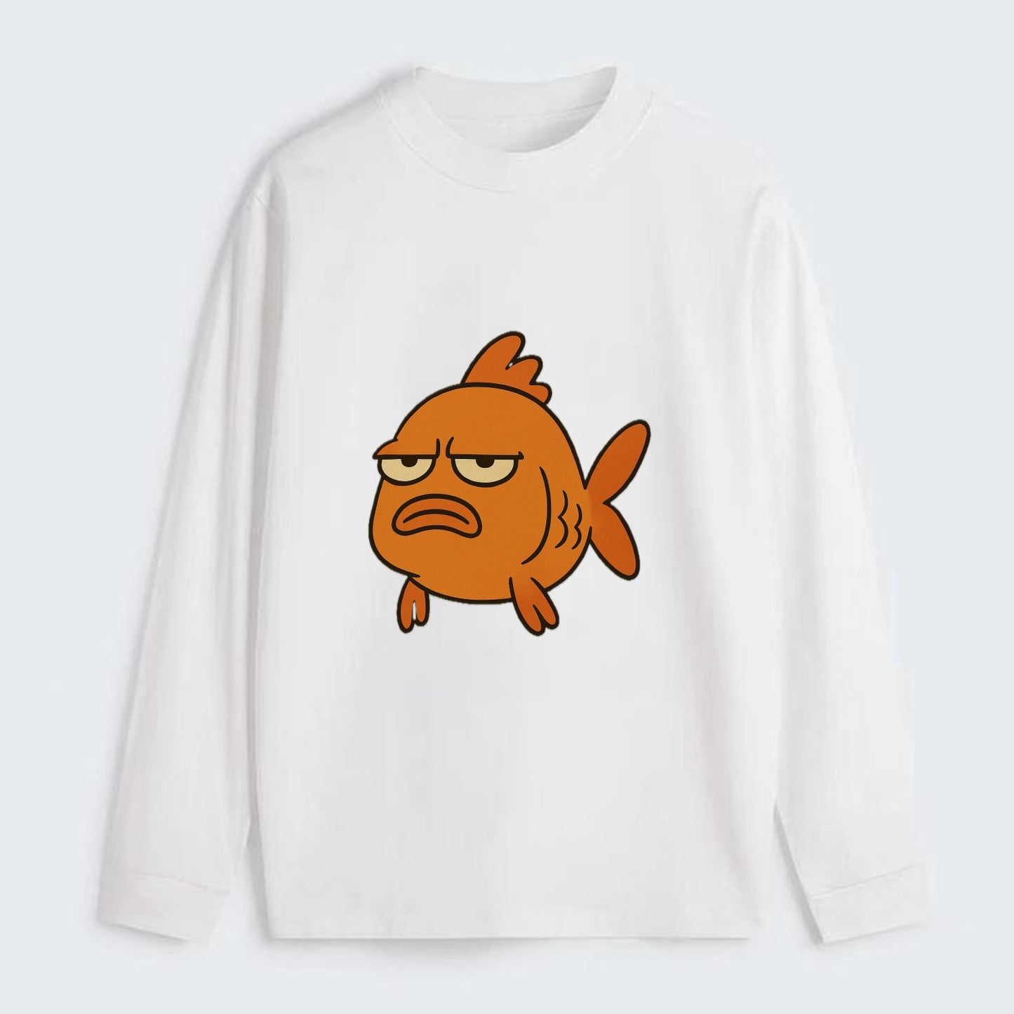 The Goldfish Judging Silently - Classic Long Sleeve Shirt - White