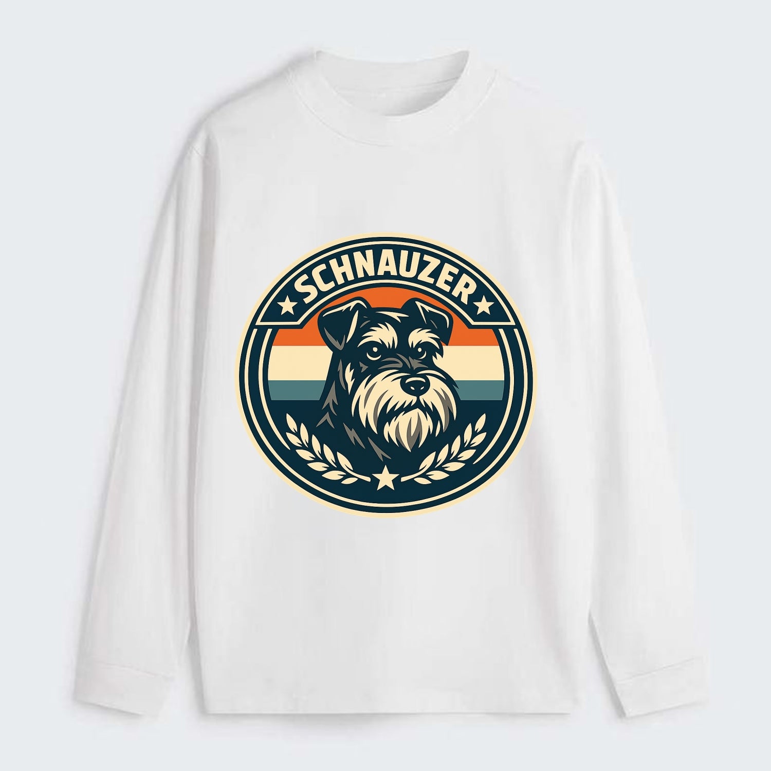 Noble Schnauzer Emblem - Classic Long Sleeve Shirt - White