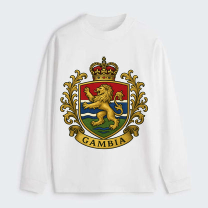Gambia Heritage Badge  - Classic Long Sleeve Shirt - White