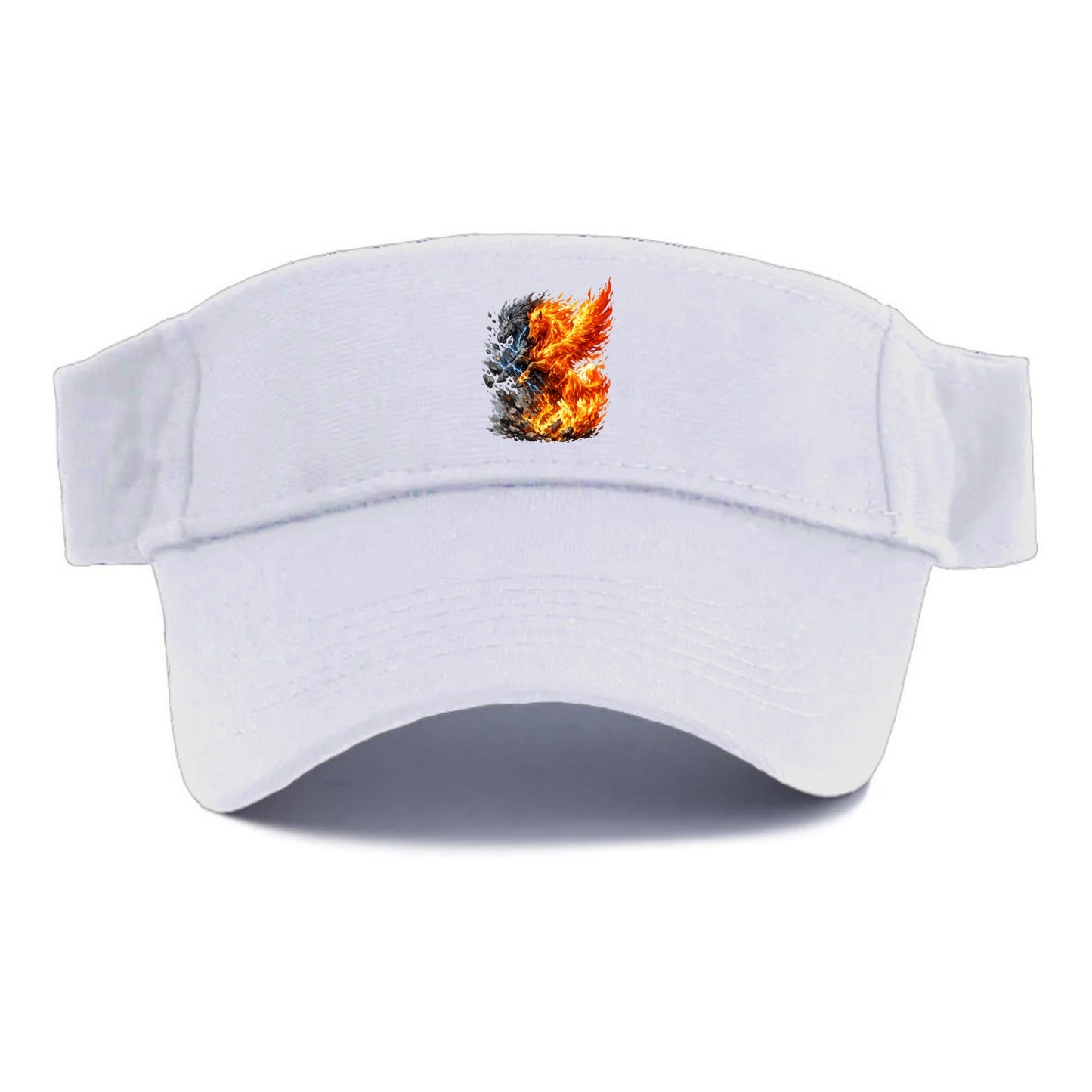 THUNDER FIRE | Horse combining lightning and flame | Electric fire | Storm energy | Dual - Visor - White