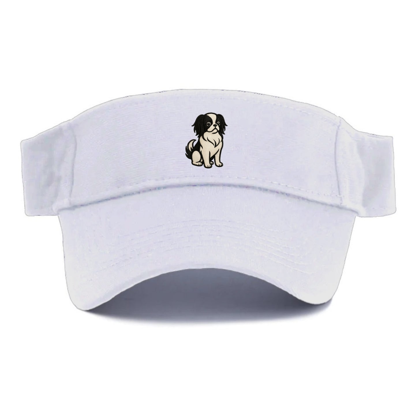 Japanese Chin - Black and white sitting Visor - White